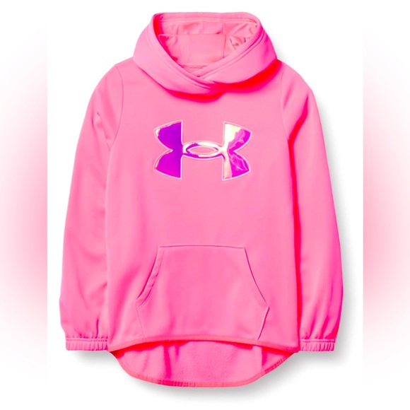 Under Armour Girls' Armour Fleece Iridescent Big Logo Hoodie - Picture 1 of 3